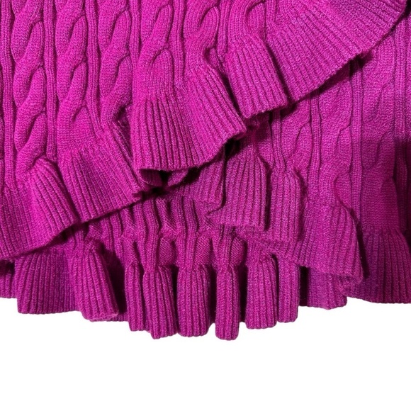 NWT Allison Sloan Mini Skirt Raspberry Cable Knit Ruffle Hem - Picture 6 of 6